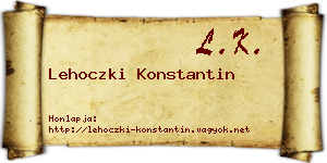 Lehoczki Konstantin névjegykártya